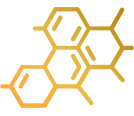 A rectangular gold gradient fills the frame. The gradient shifts from a light orange at the bottom to a darker gold at the top. A small, thin, darker gold line is attached to the right edge.